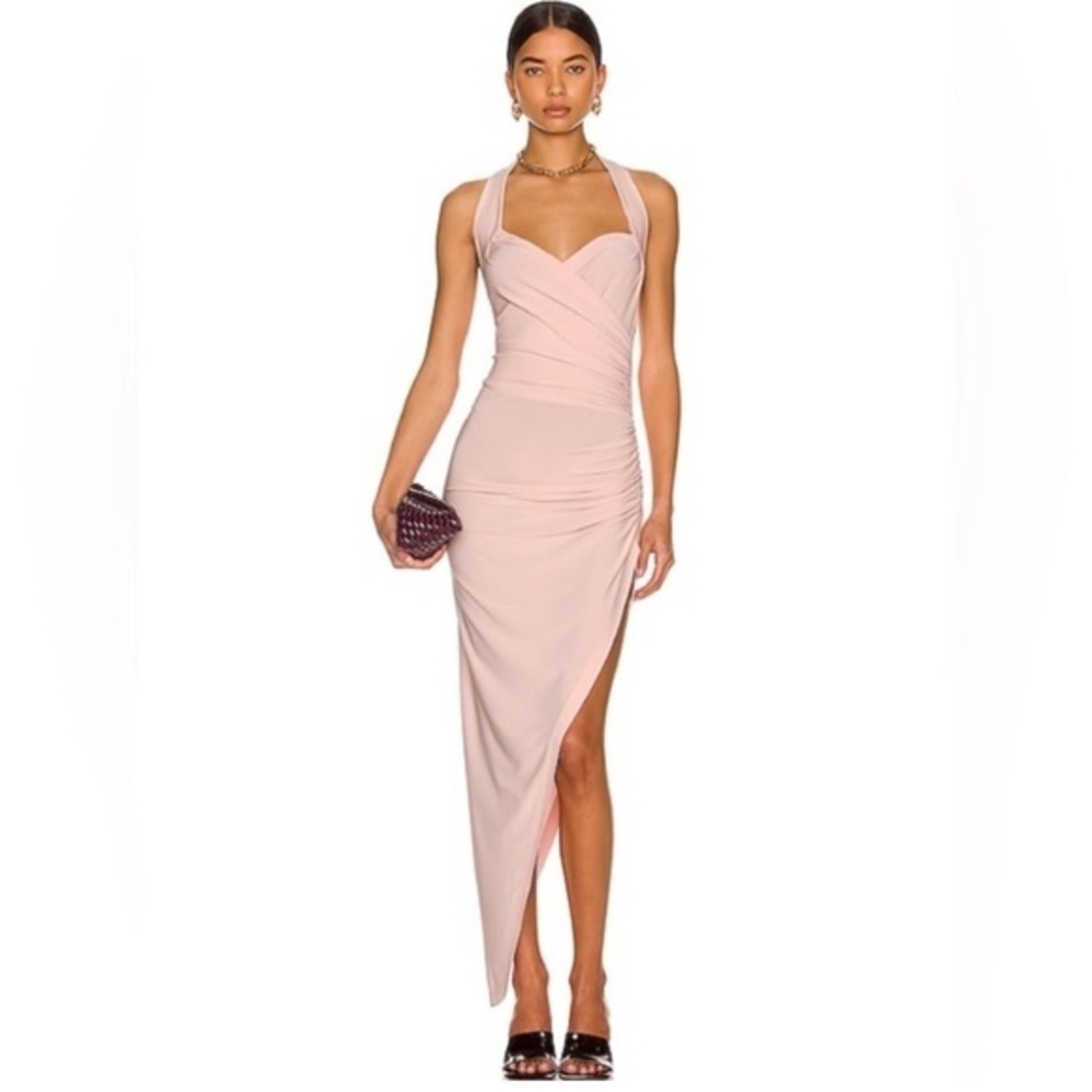 Norma Kamali Cayla Side Drape Gown Pink